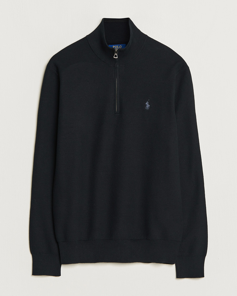 Herren | Pullover | Polo Ralph Lauren | Textured Half Zip Polo Black