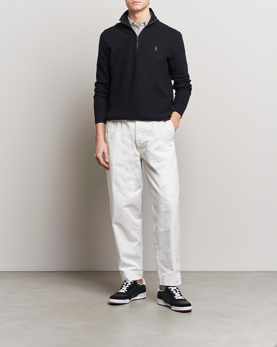 Herren | Pullover | Polo Ralph Lauren | Textured Half Zip Polo Black