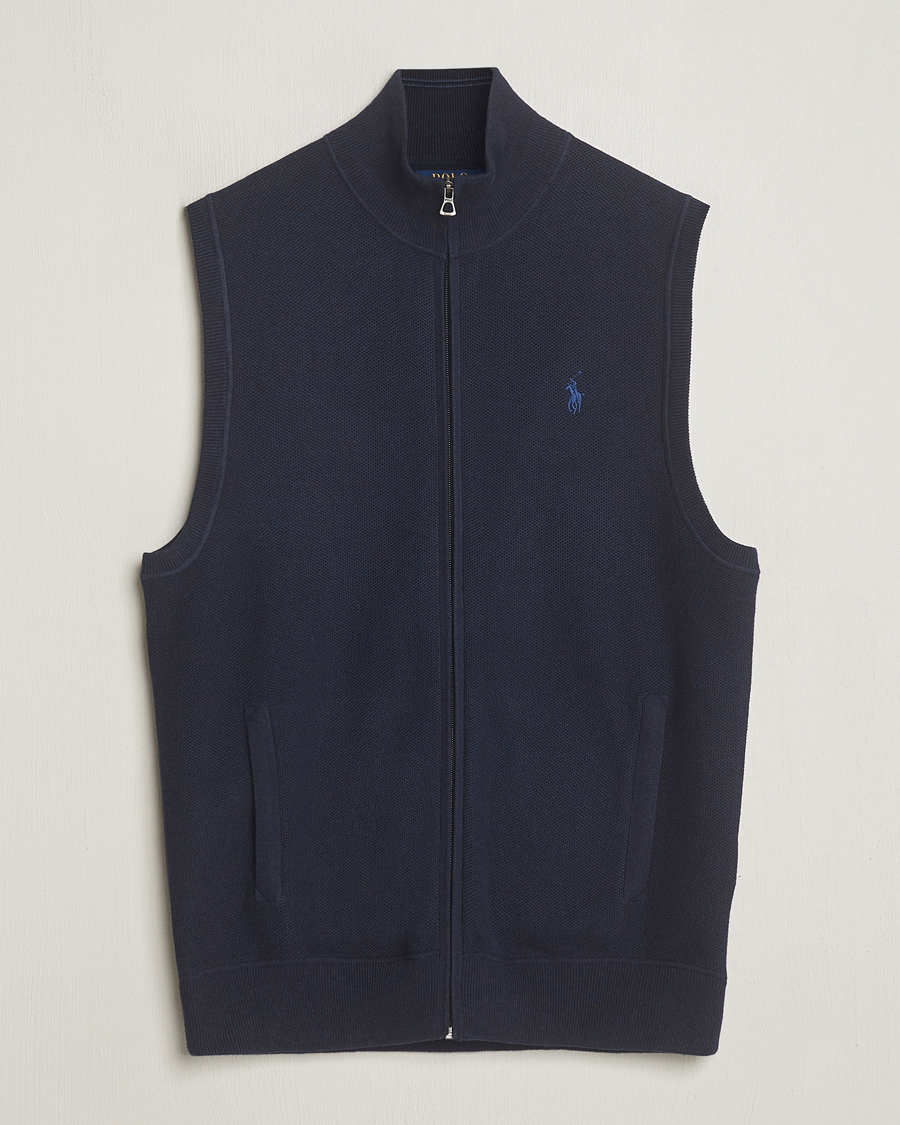 Herren | Pullover | Polo Ralph Lauren | Cotton Full-Zip Vest Navy Heather
