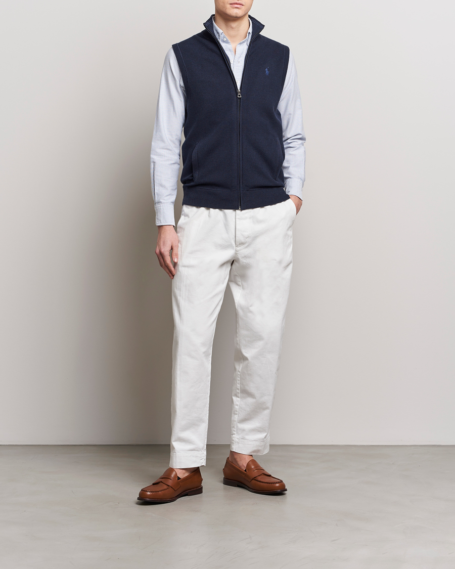 Herren | Pullover | Polo Ralph Lauren | Cotton Full-Zip Vest Navy Heather