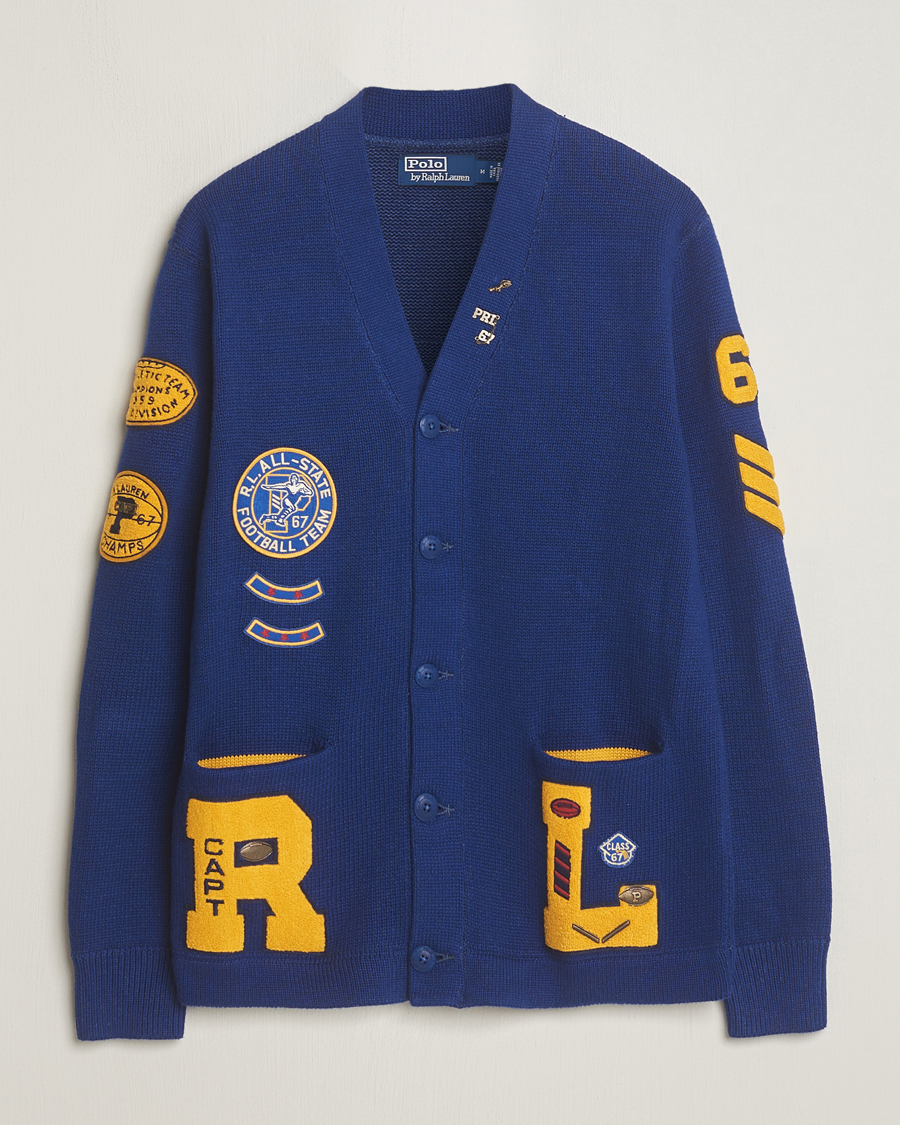 Herren | Pullover | Polo Ralph Lauren | Cotton Varsity Patch Cardigan Royal Combo
