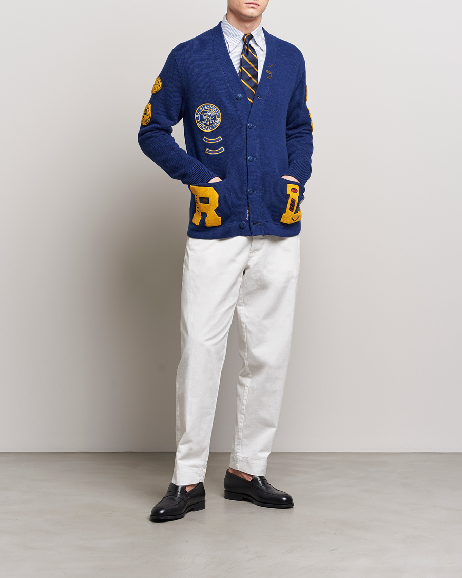 Herren | Pullover | Polo Ralph Lauren | Cotton Varsity Patch Cardigan Royal Combo