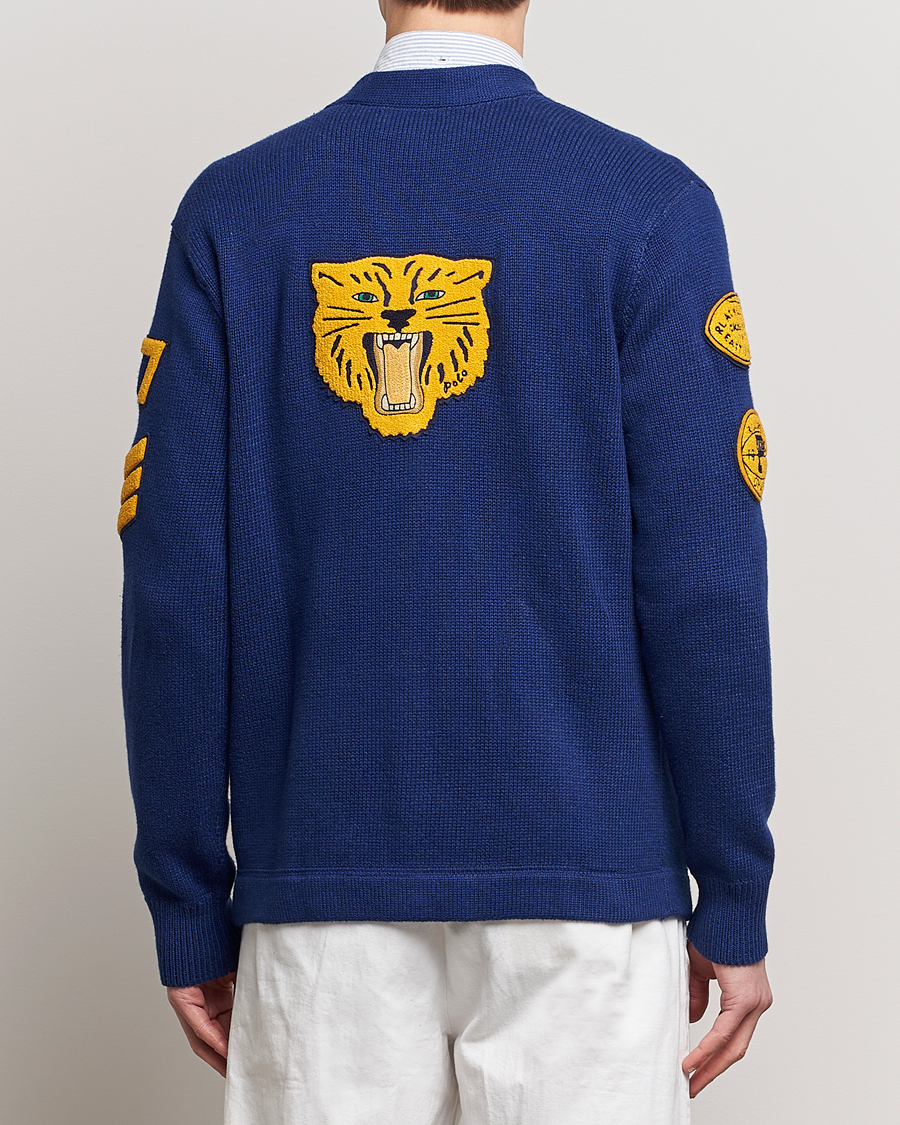 Herren | Pullover | Polo Ralph Lauren | Cotton Varsity Patch Cardigan Royal Combo