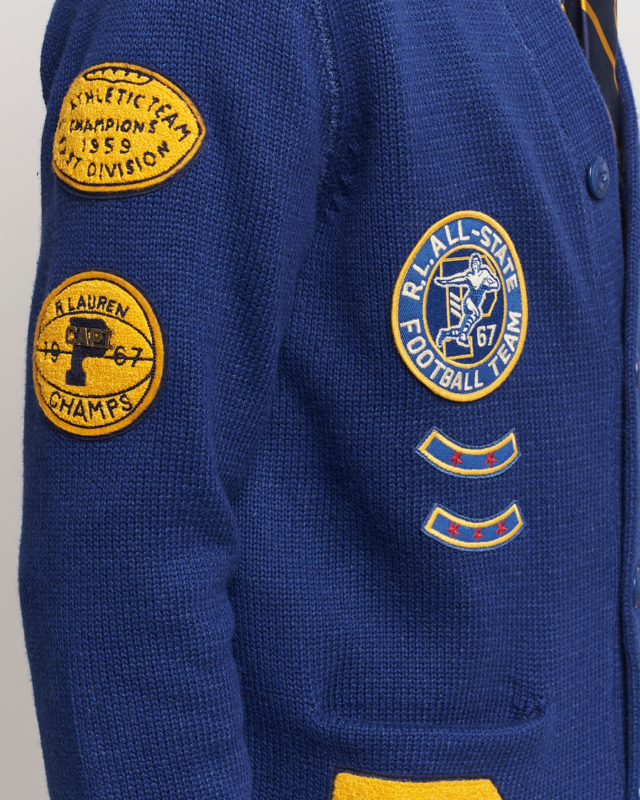 Herren | Pullover | Polo Ralph Lauren | Cotton Varsity Patch Cardigan Royal Combo
