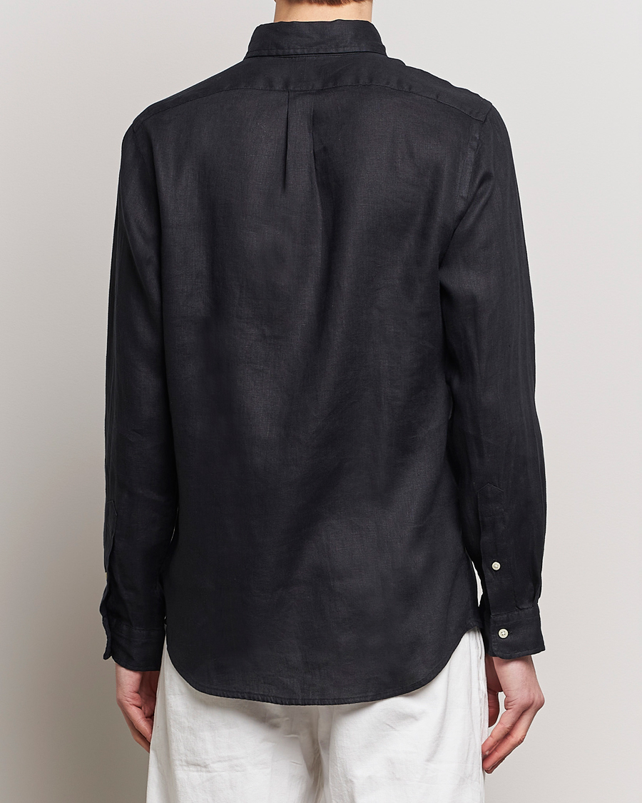 Herren | Hemden | Polo Ralph Lauren | Custom Fit Linen Button Down Polo Black