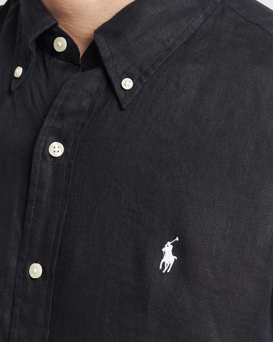 Herren | Hemden | Polo Ralph Lauren | Custom Fit Linen Button Down Polo Black