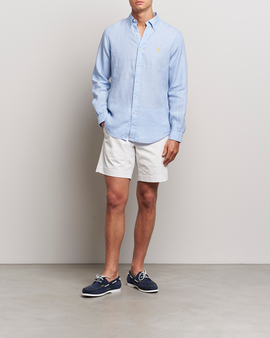 Herren | Hemden | Polo Ralph Lauren | Custom Fit Linen Button Down Blue Hyacinth