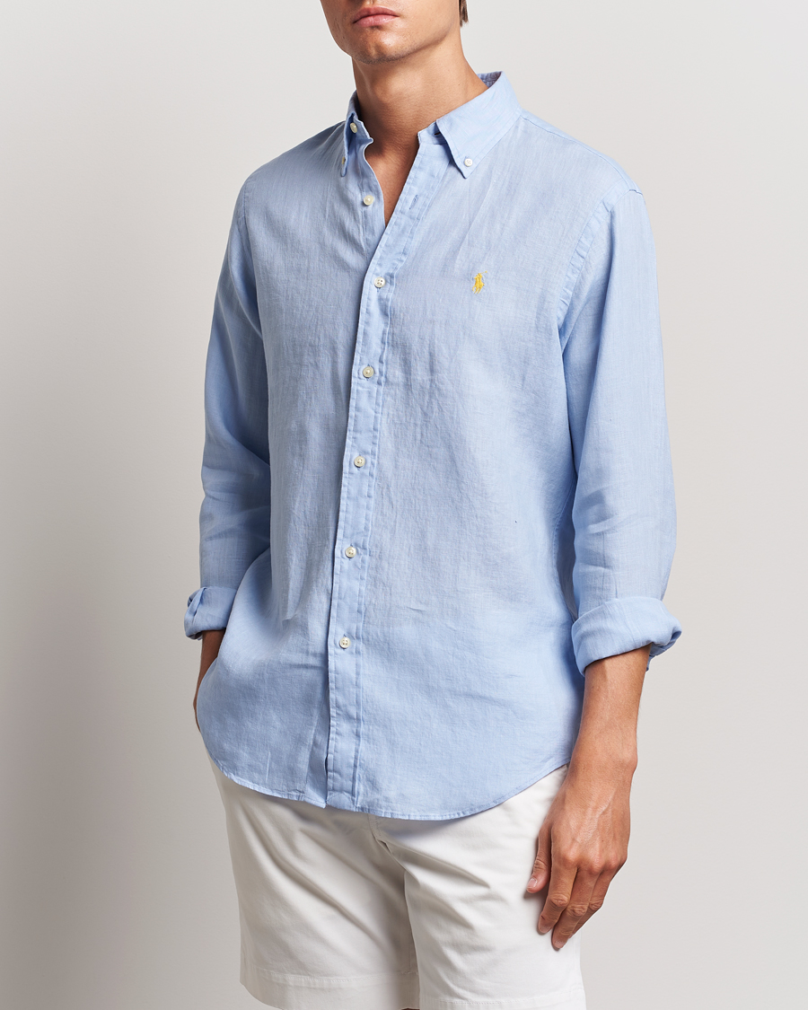 Herren | Hemden | Polo Ralph Lauren | Custom Fit Linen Button Down Blue Hyacinth
