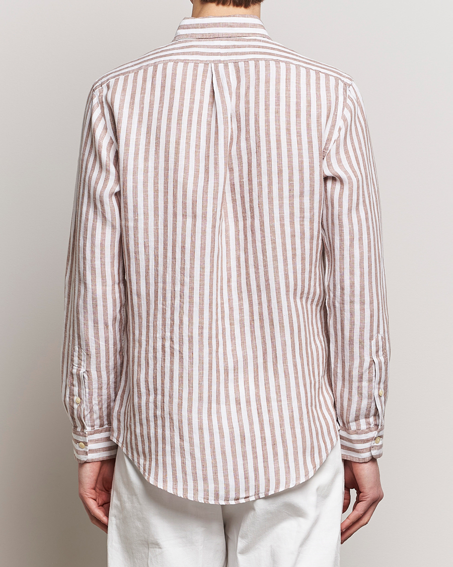 Herren | Hemden | Polo Ralph Lauren | Custom Fit Striped Linen Shirt Khaki/White