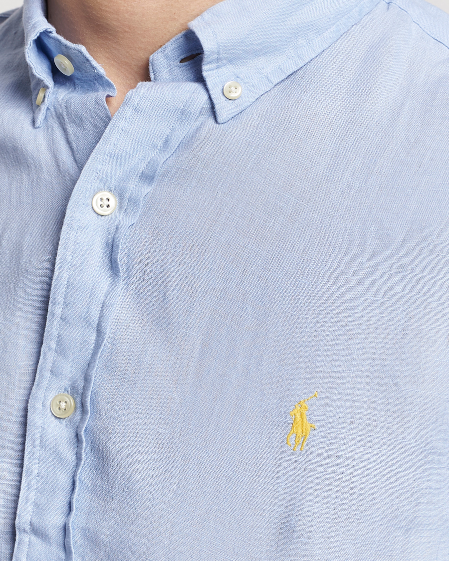 Herren | Hemden | Polo Ralph Lauren | Slim Fit Linen Button Down Shirt Blue Hyacinth