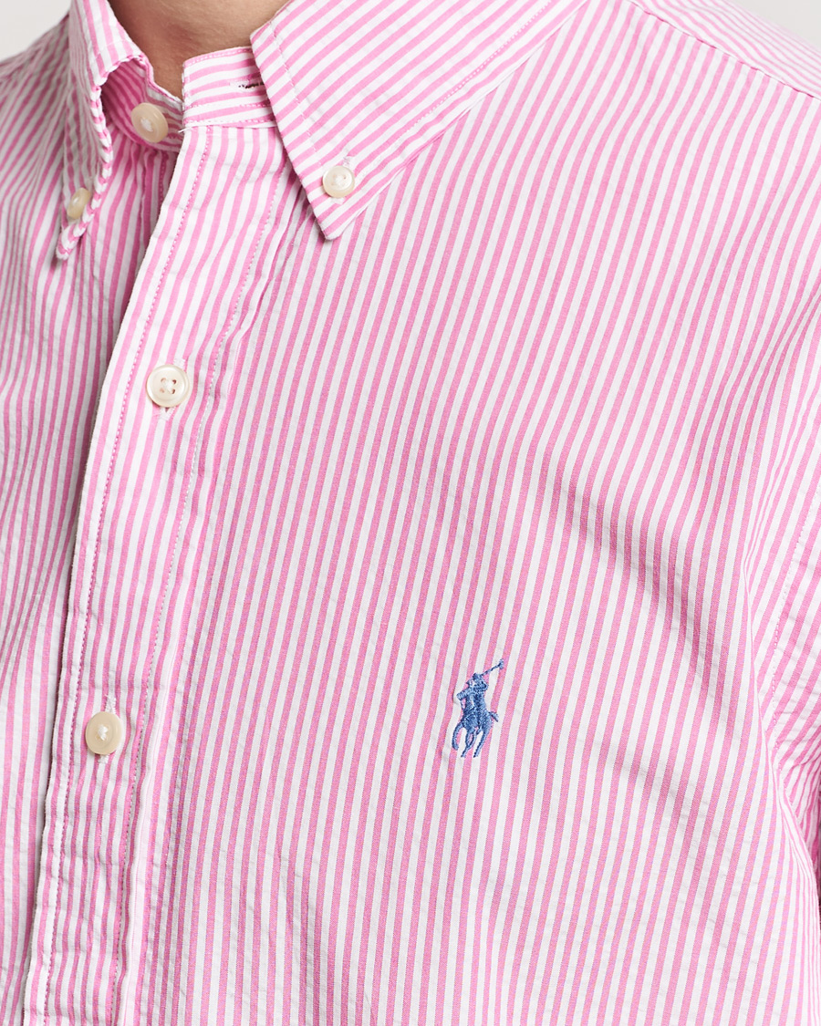 Herren | Hemden | Polo Ralph Lauren | Seersucker Short Sleeve Striped Shirt Rose/White