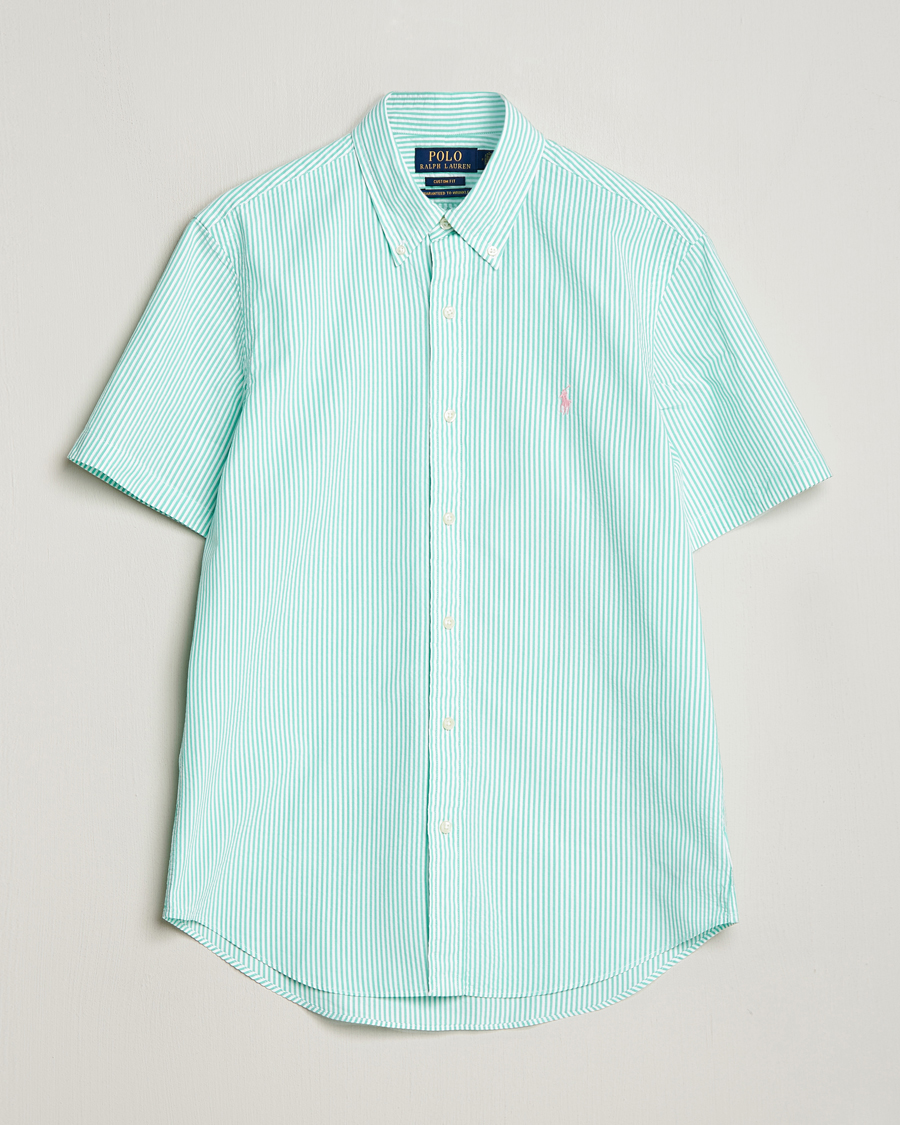 Herren | Hemden | Polo Ralph Lauren | Seersucker Short Sleeve Striped Shirt Green/White