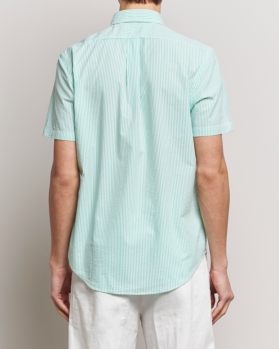 Herren | Hemden | Polo Ralph Lauren | Seersucker Short Sleeve Striped Shirt Green/White