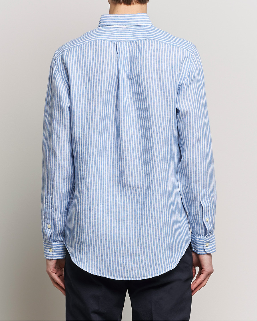 Herren | Hemden | Polo Ralph Lauren | Custom Fit Striped Linen Shirt Blue/White