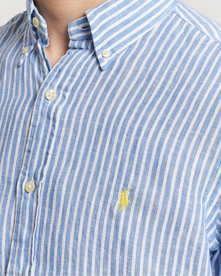 Herren | Hemden | Polo Ralph Lauren | Custom Fit Striped Linen Shirt Blue/White