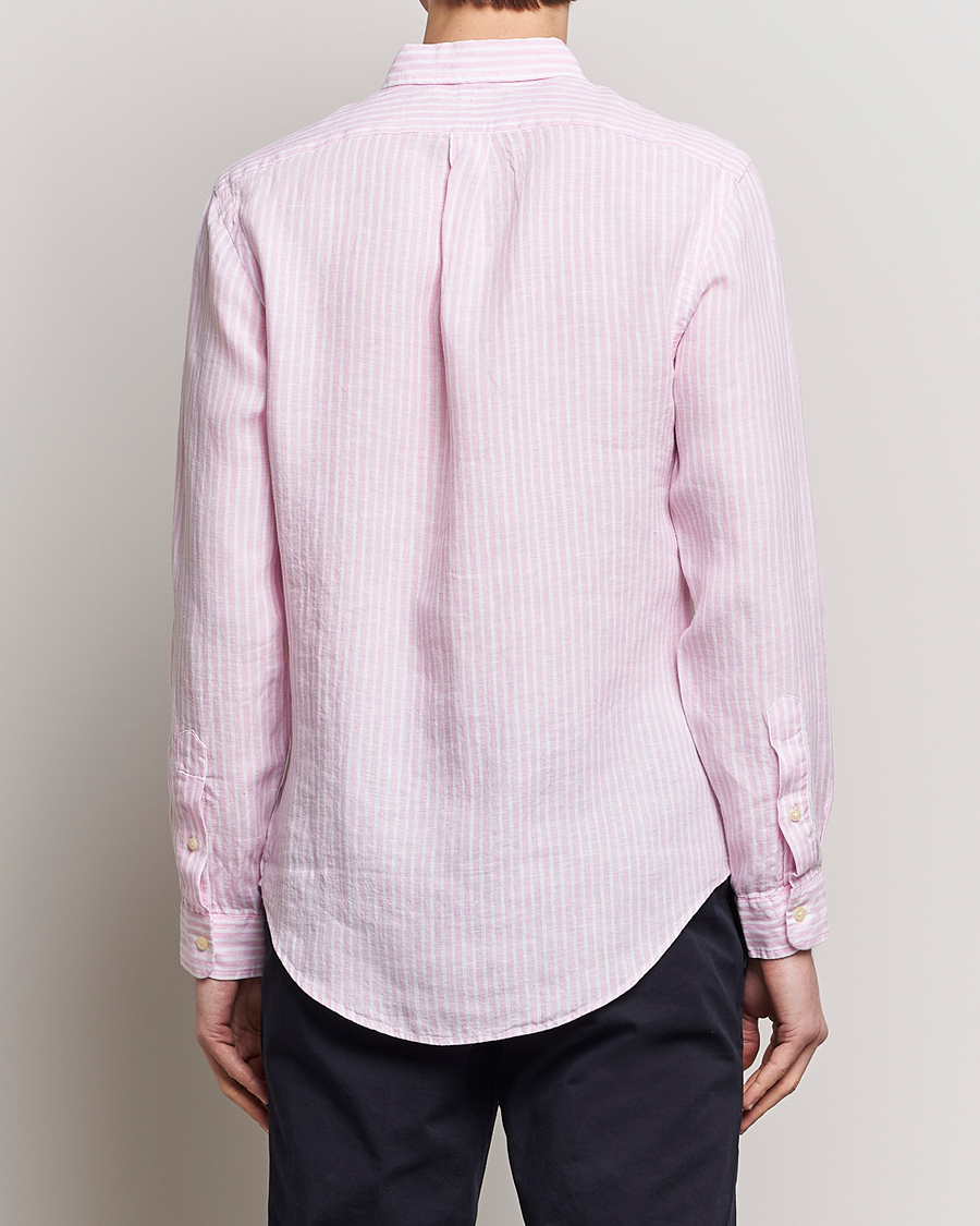 Herren | Hemden | Polo Ralph Lauren | Slim Fit Striped Button Down Linen Shirt Pink/White