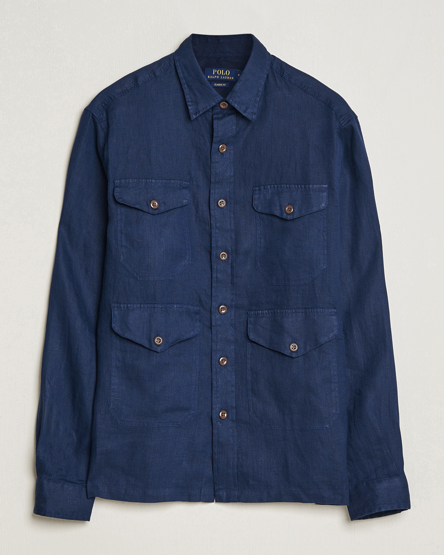 Herren | Hemden | Polo Ralph Lauren | Linen Overshirt Newport Navy