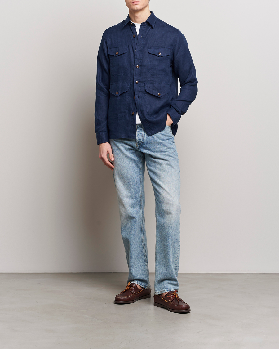 Herren | Hemden | Polo Ralph Lauren | Linen Overshirt Newport Navy