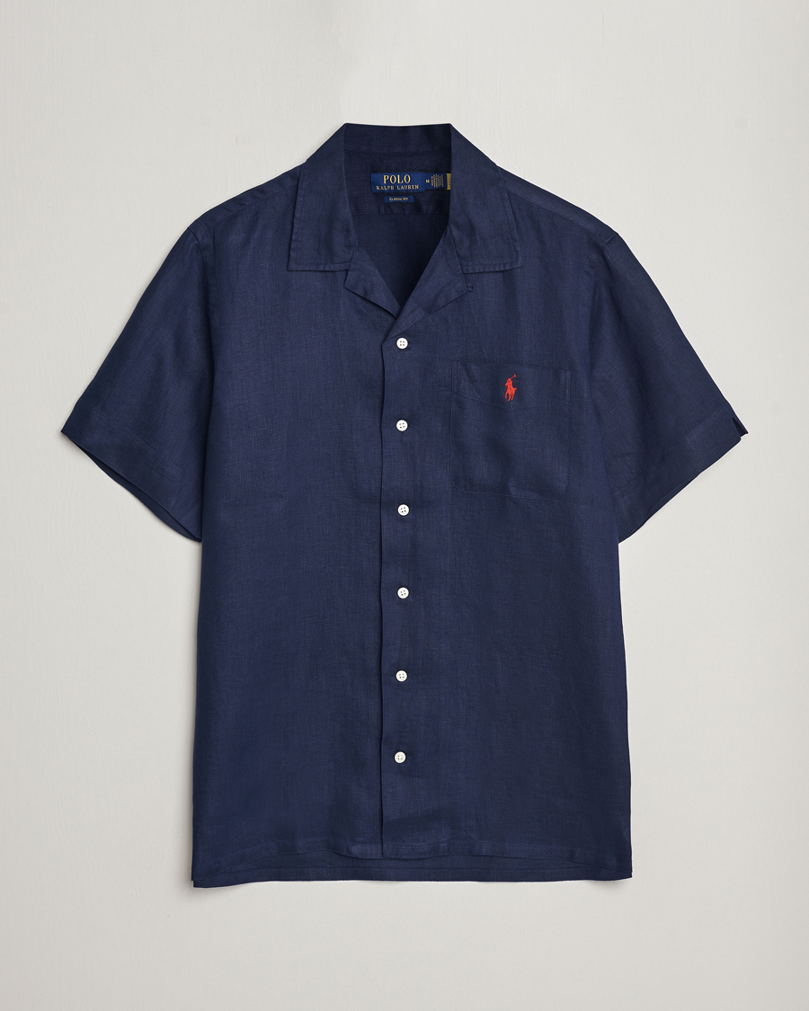 Herren | Hemden | Polo Ralph Lauren | Linen Pocket Short Sleeve Shirt Newport Navy