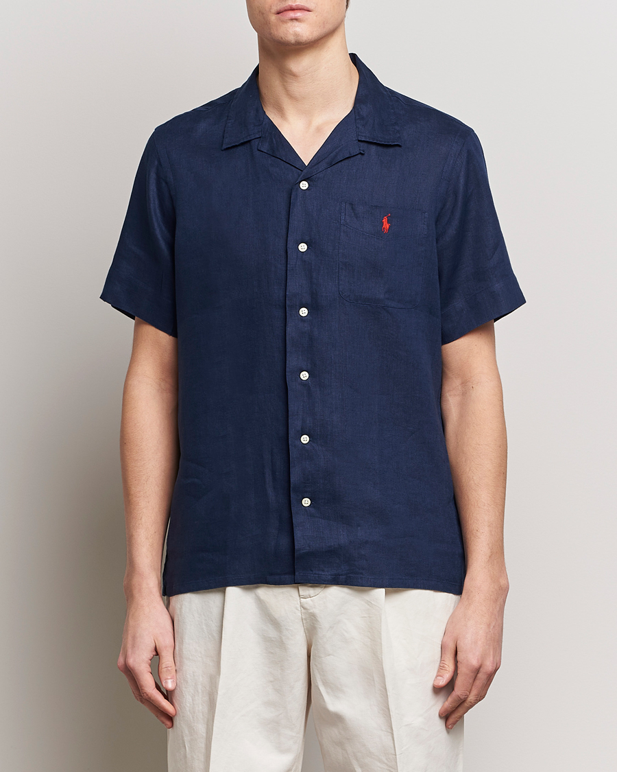 Herren | Only Polo | Polo Ralph Lauren | Linen Pocket Short Sleeve Shirt Newport Navy