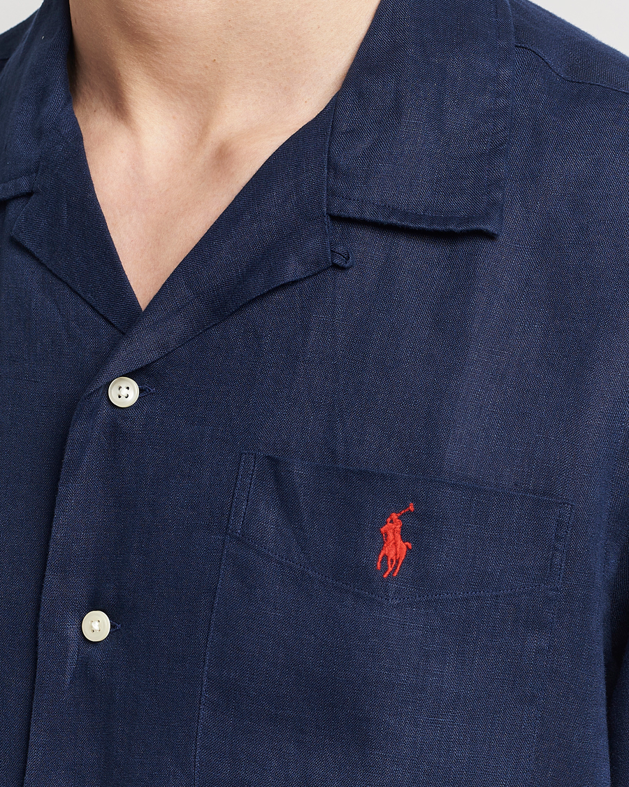 Herren | Hemden | Polo Ralph Lauren | Linen Pocket Short Sleeve Shirt Newport Navy