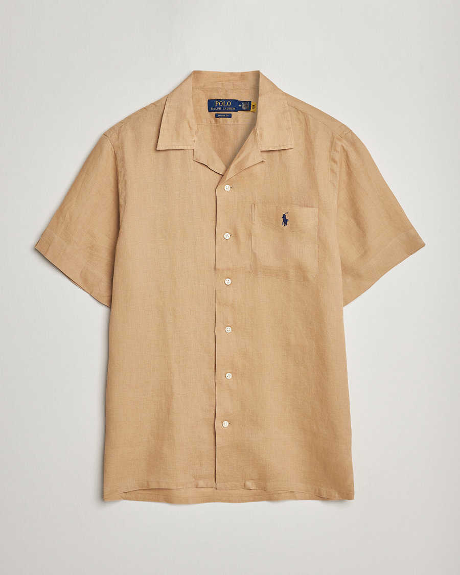 Herren | Hemden | Polo Ralph Lauren | Linen Pocket Short Sleeve Shirt Vintage Khaki