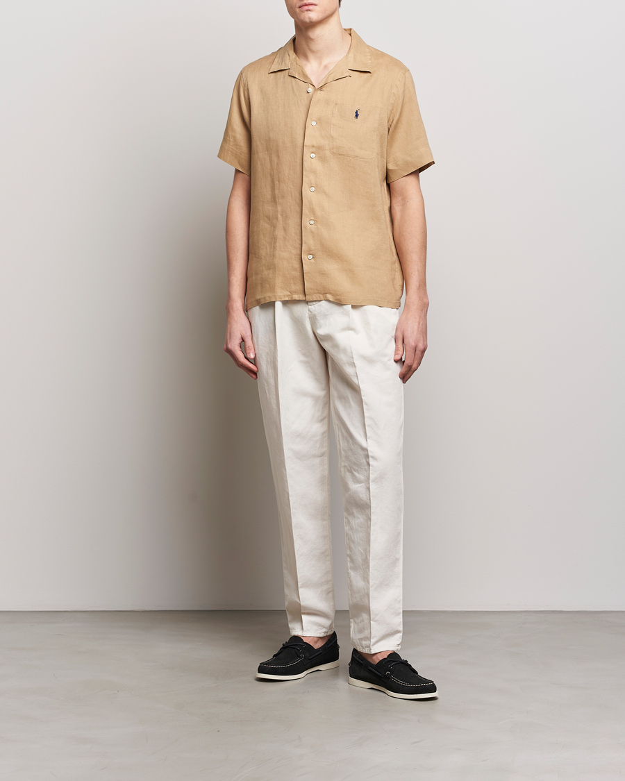 Herren | Hemden | Polo Ralph Lauren | Linen Pocket Short Sleeve Shirt Vintage Khaki
