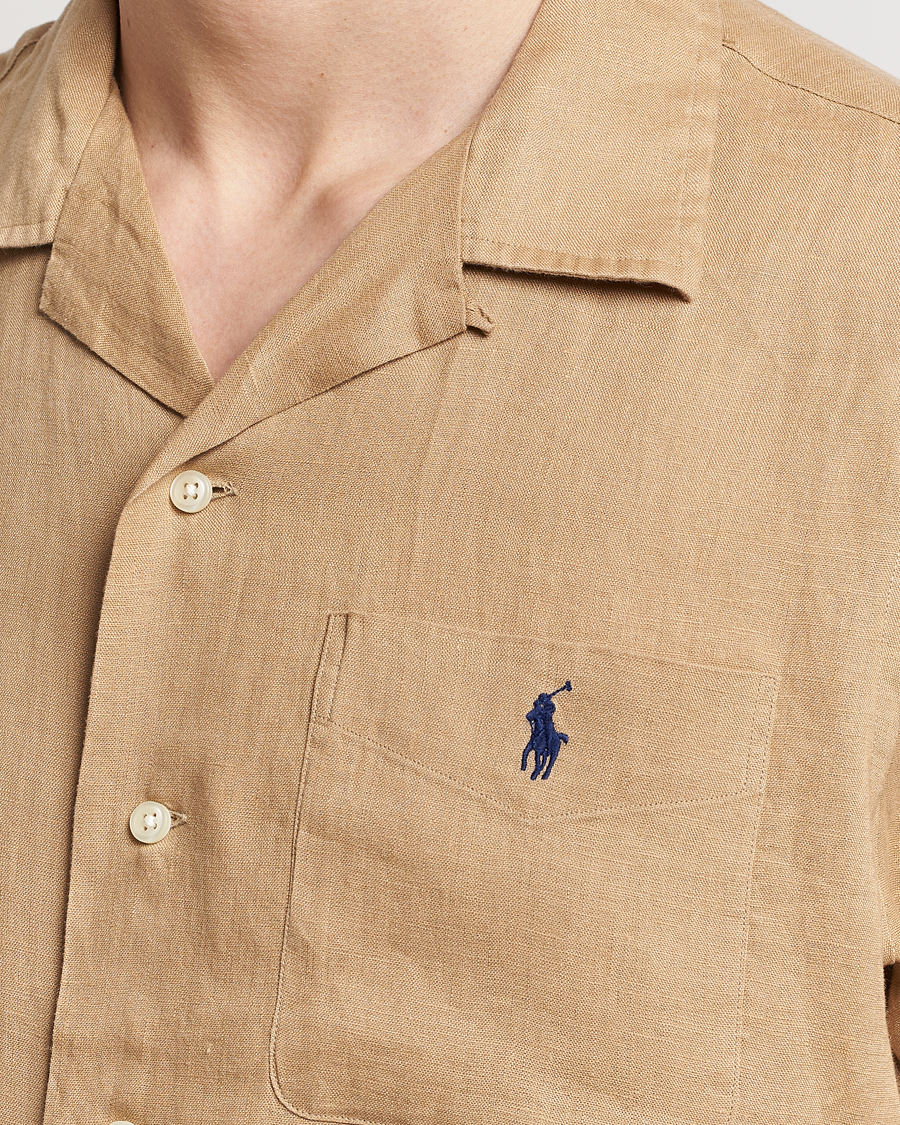 Herren | Hemden | Polo Ralph Lauren | Linen Pocket Short Sleeve Shirt Vintage Khaki