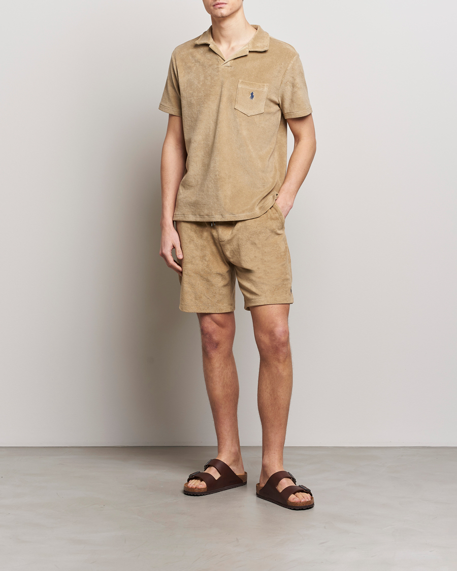 Herren | Shorts | Polo Ralph Lauren | Cotton Terry Drawstring Shorts Coastal Beige