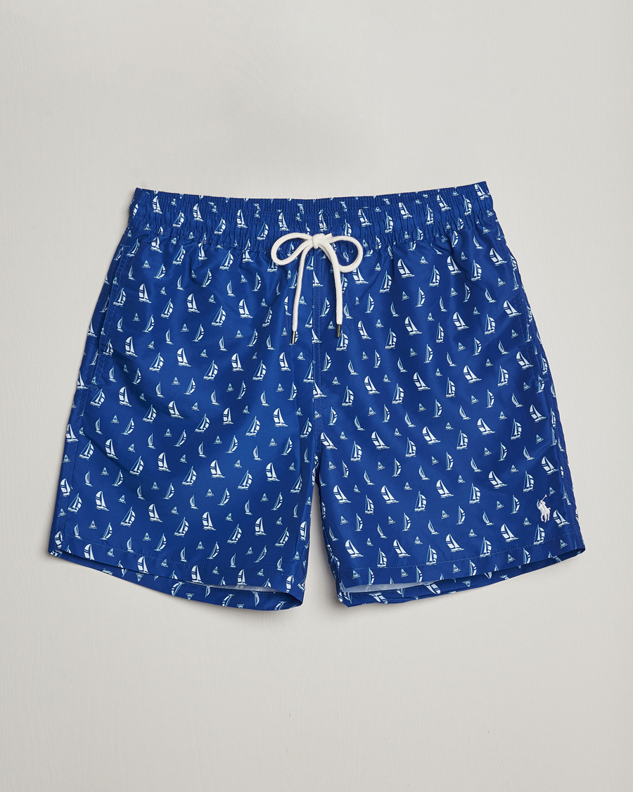 Herren | Badehosen | Polo Ralph Lauren | Recycled Traveler Printed Swimshorts Blue Sail