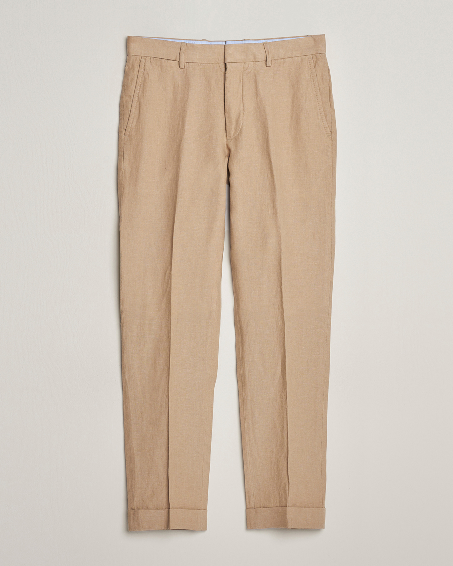 Herren | Hosen | Polo Ralph Lauren | Linen Pleated Trousers Coastal Beige