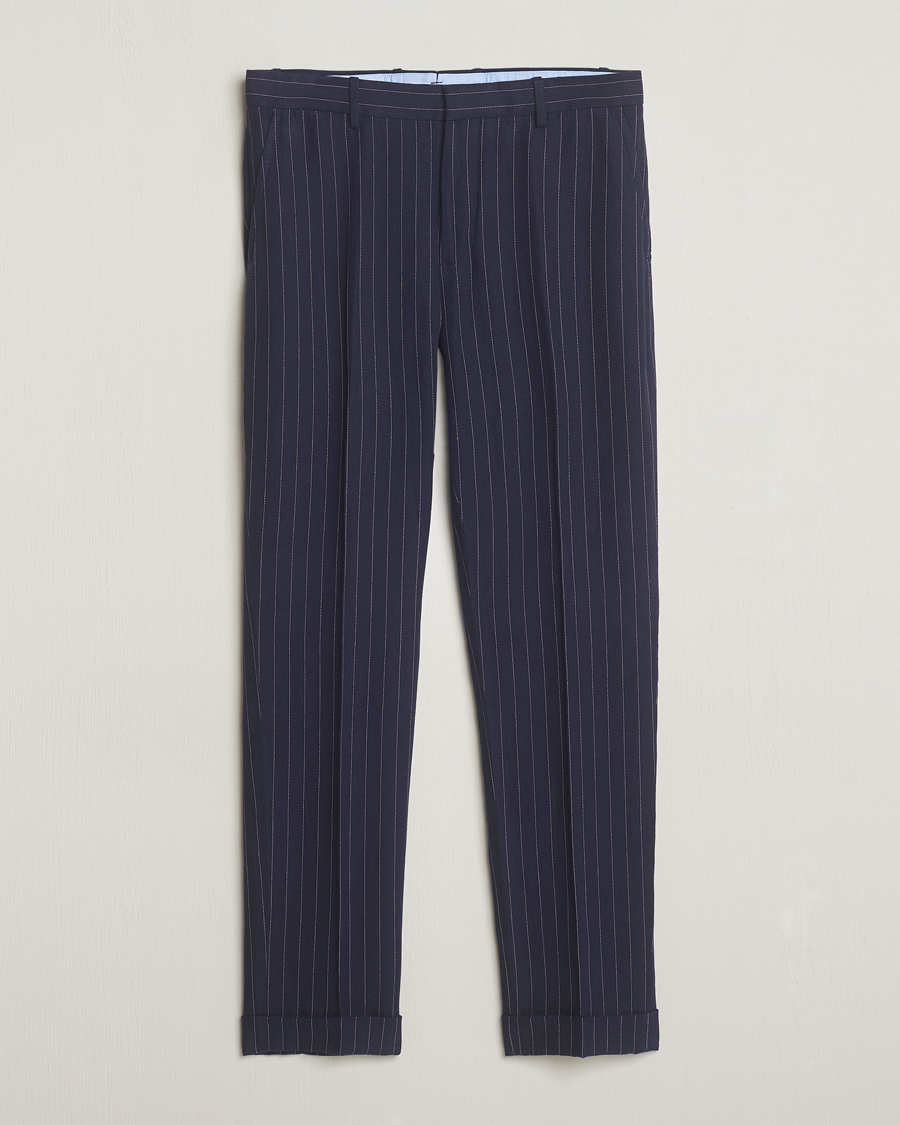 Herren | Hosen | Polo Ralph Lauren | Linen Pinstripe Trousers Navy/Cream
