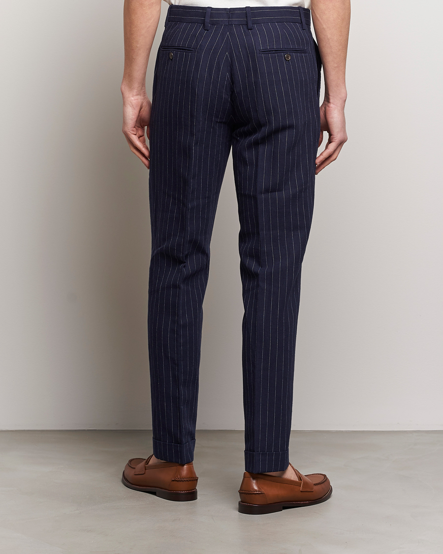 Herren | Hosen | Polo Ralph Lauren | Linen Pinstripe Trousers Navy/Cream