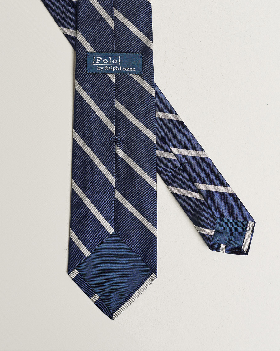 Herren | Polo Ralph Lauren Striped Tie Navy/White | Polo Ralph Lauren | Striped Tie Navy/White