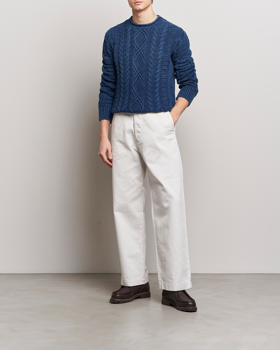 Herren | Pullover | Polo Ralph Lauren | Cotton Fisherman Sweater Indigo