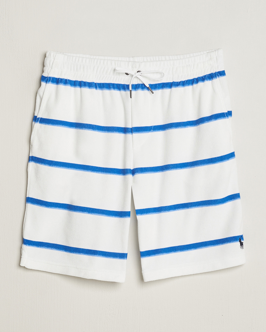 Herren | Shorts | Polo Ralph Lauren | Cotton Terry Striped Drawstring Shorts Blue/White