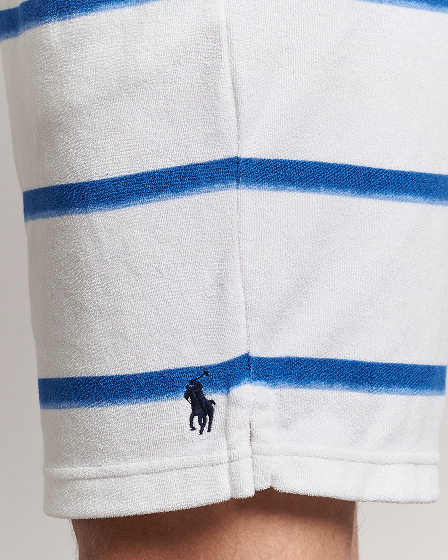 Herren | Shorts | Polo Ralph Lauren | Cotton Terry Striped Drawstring Shorts Blue/White