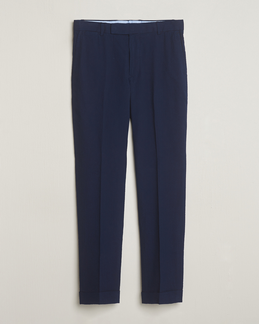 Herren | Hosen | Polo Ralph Lauren | Pleated Seersucker Trousers Indigo