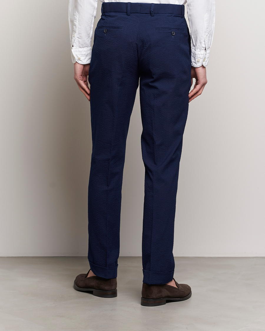 Herren | Hosen | Polo Ralph Lauren | Pleated Seersucker Trousers Indigo