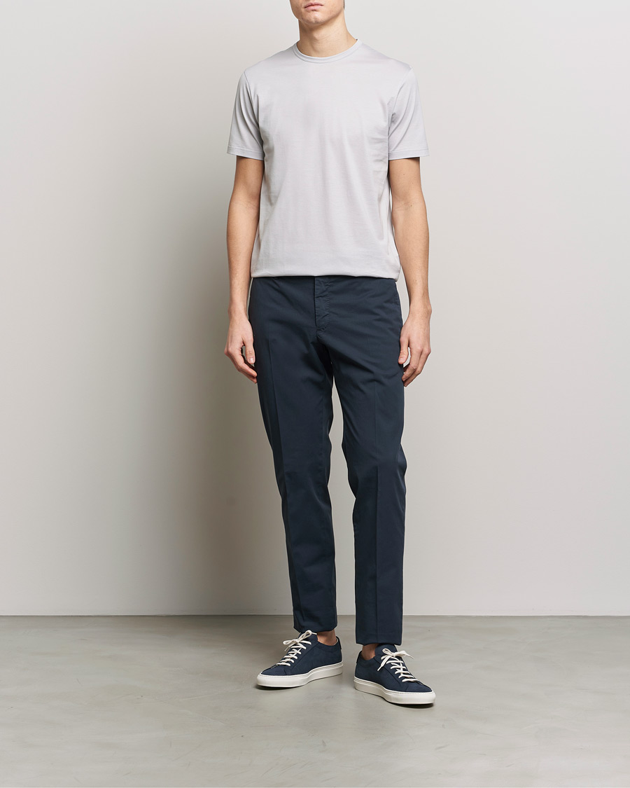 Herren | T-Shirts | Sunspel | Crew Neck Cotton Tee Smoke