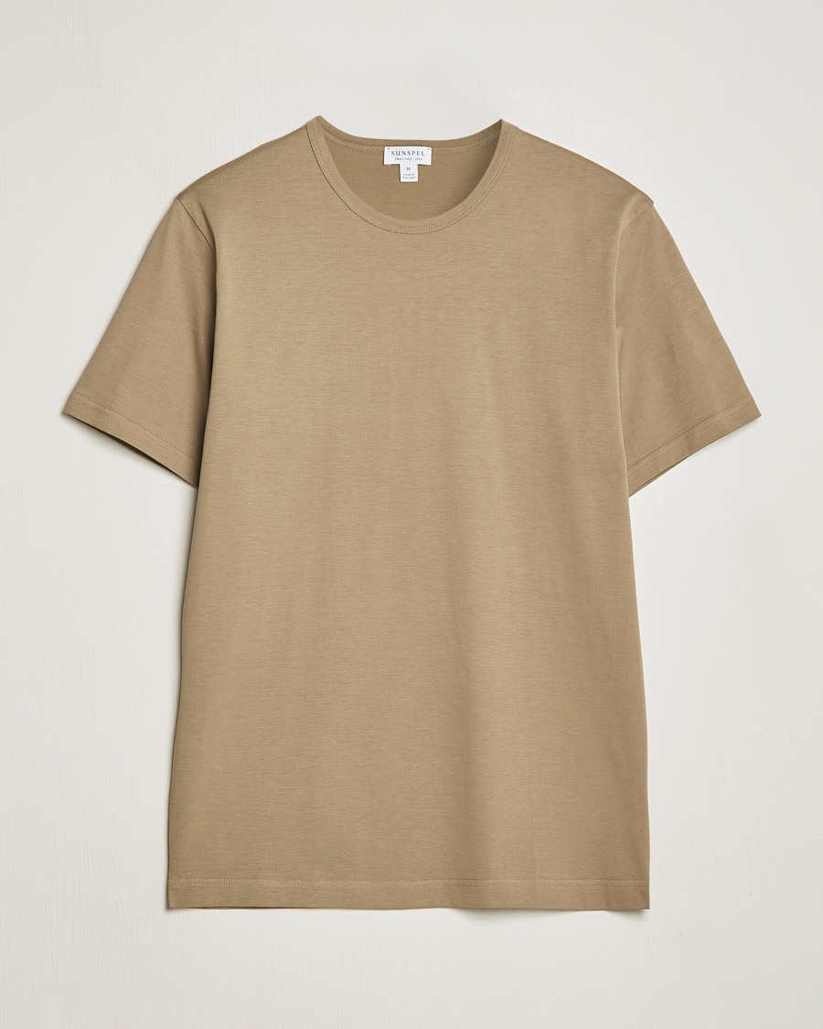 Herren | T-Shirts | Sunspel | Crew Neck Cotton Tee Dark Stone