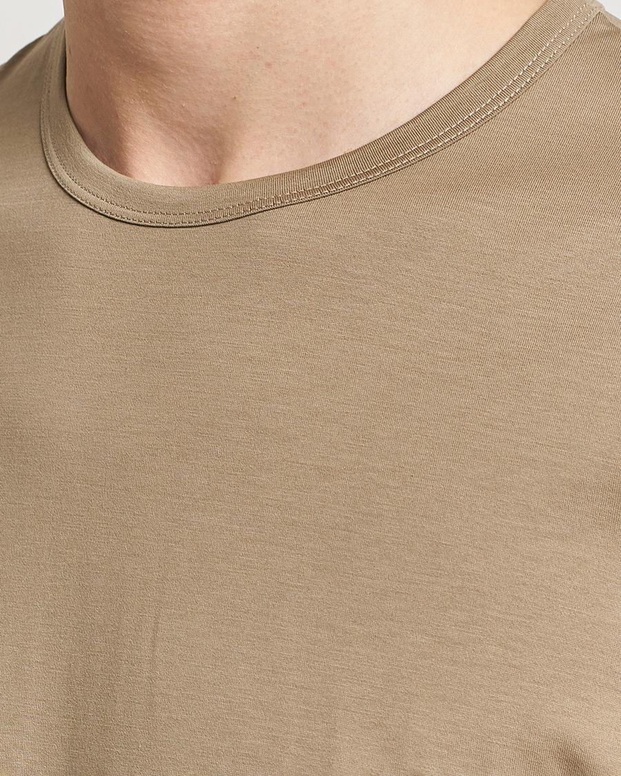 Herren | T-Shirts | Sunspel | Crew Neck Cotton Tee Dark Stone