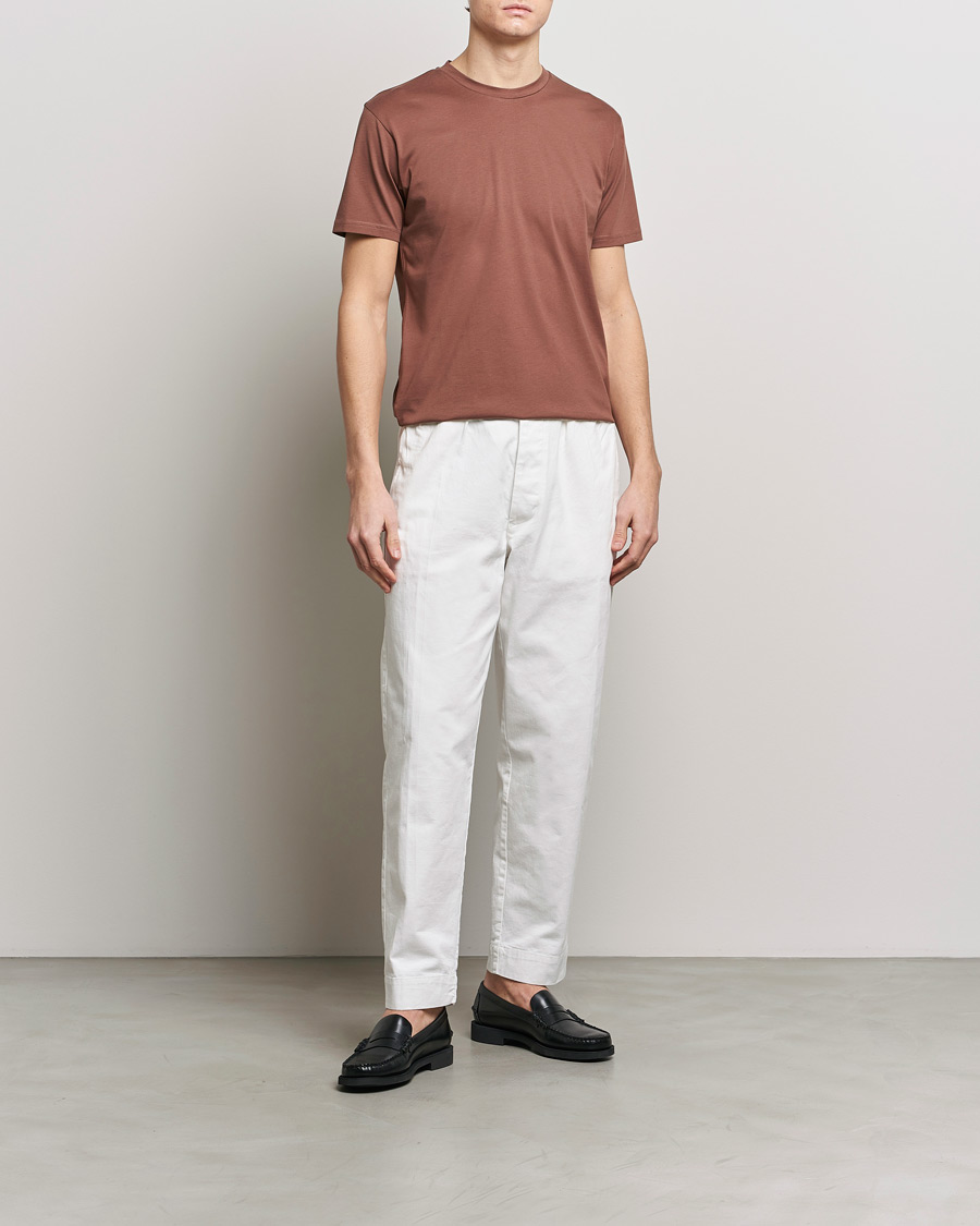 Herren | T-Shirts | Sunspel | Riviera Midweight Tee Brown
