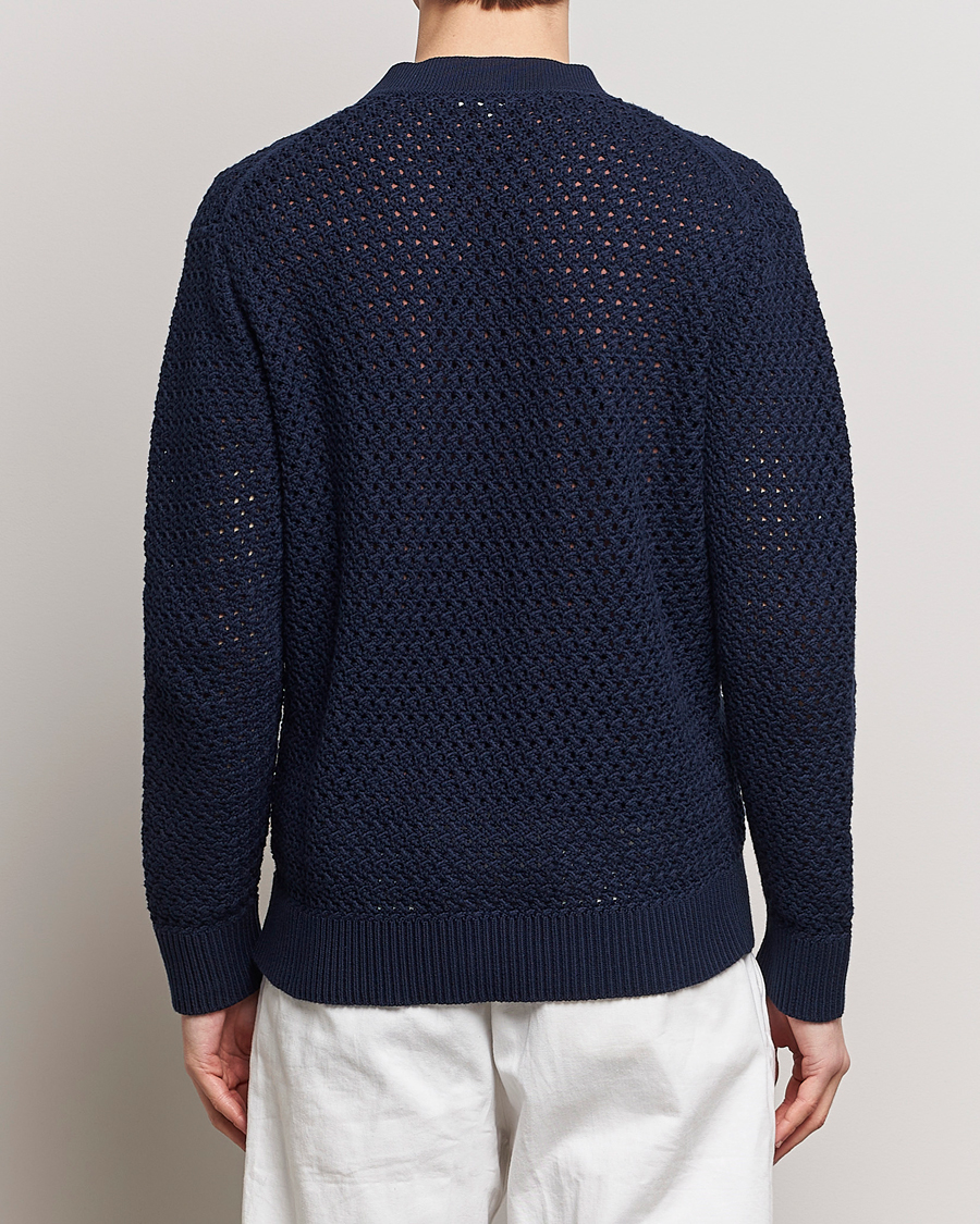 Herren | Pullover | Sunspel | Chunky Knit Cotton Cardigan Navy
