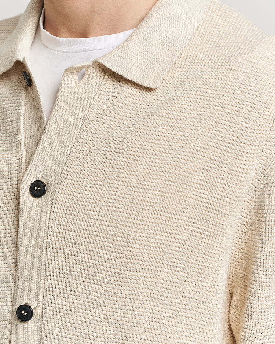 Herren | Pullover | Sunspel | Waffle Stitch Jacket Ecru