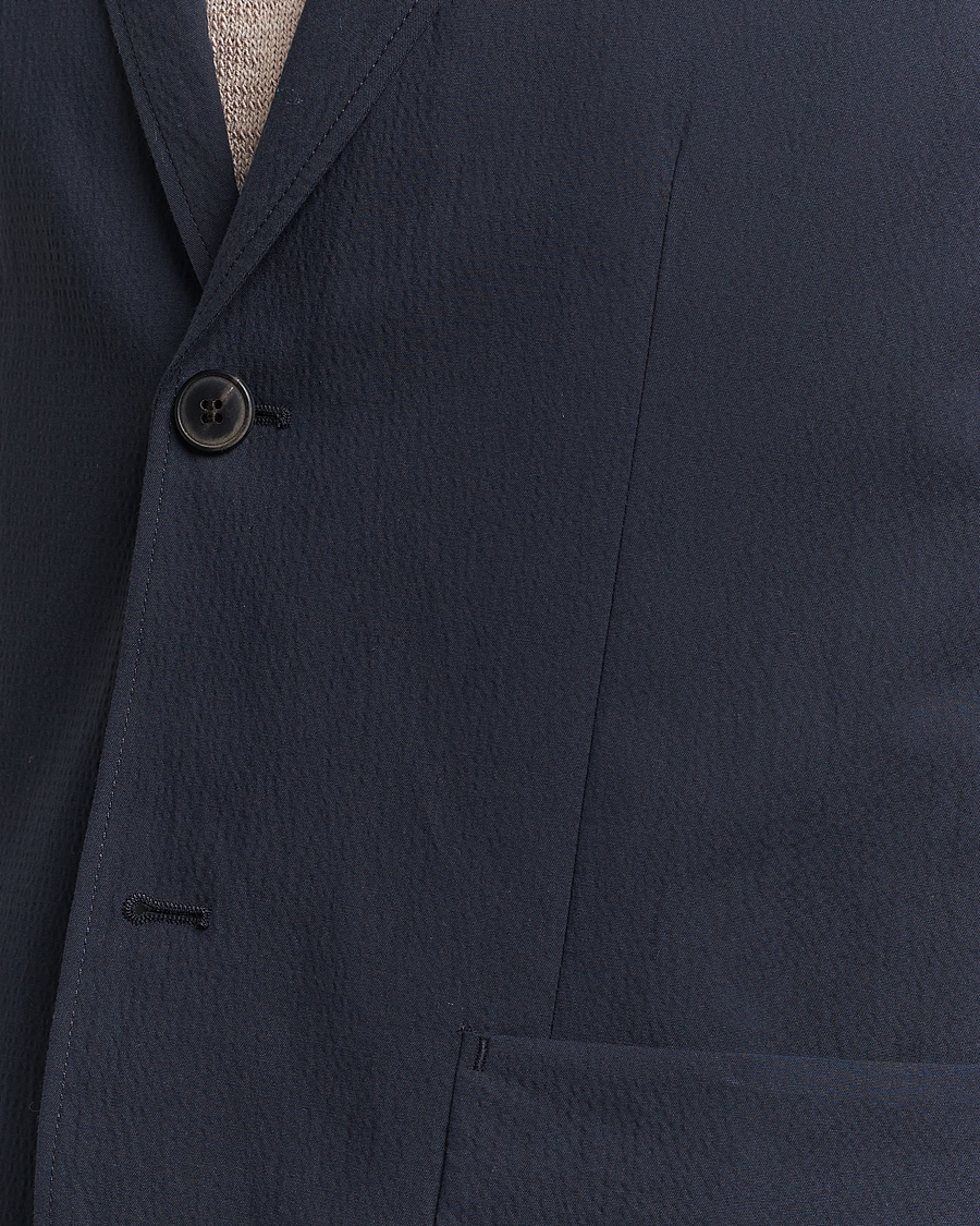 Herren | Sakkos | Sunspel | Unconstructed Seersucker Blazer Navy