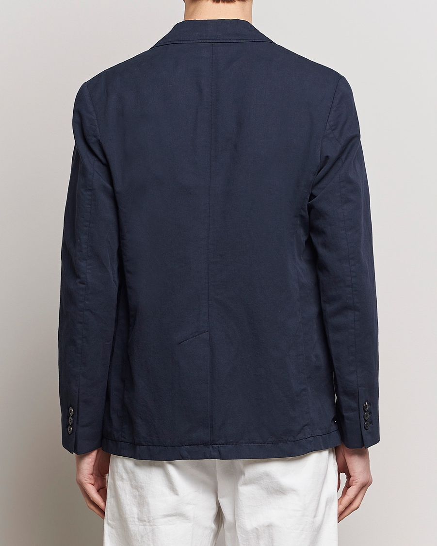 Herren | Sakkos | Sunspel | Unconstructed Cotton/Linen Blazer Navy