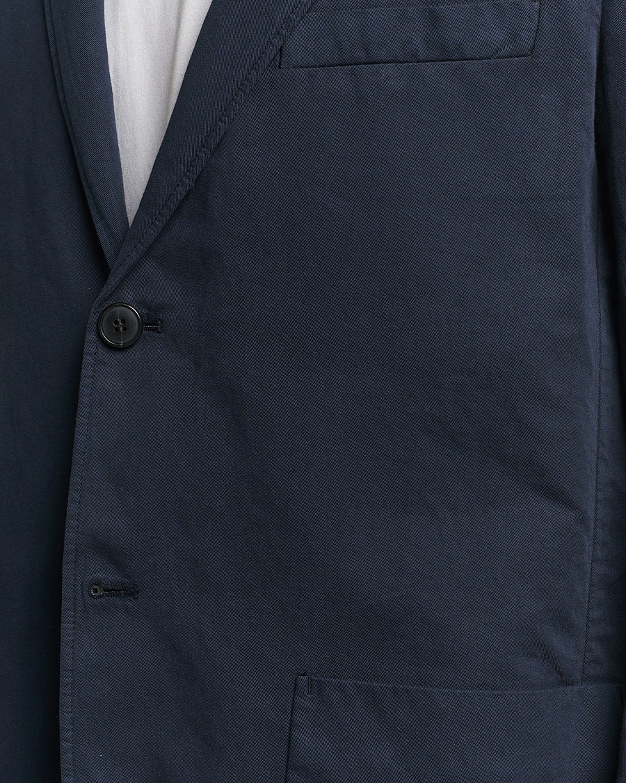 Herren | Sakkos | Sunspel | Unconstructed Cotton/Linen Blazer Navy