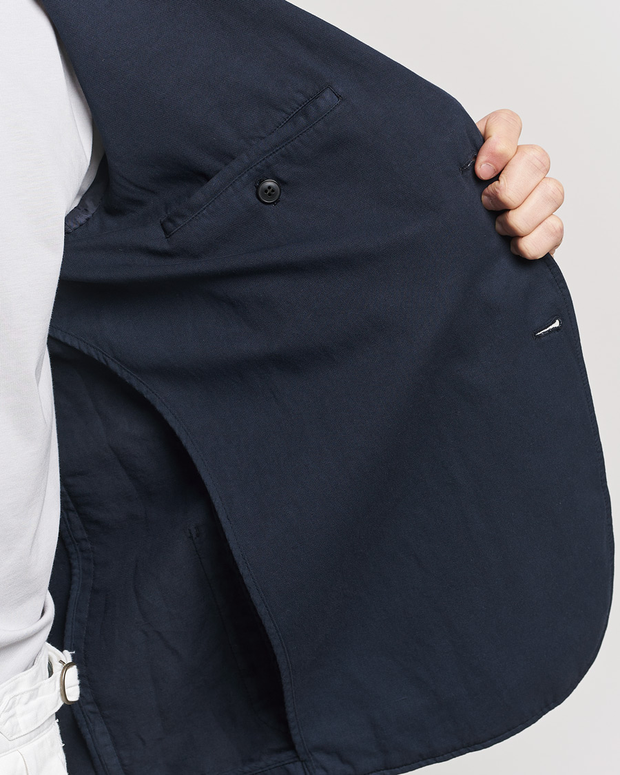 Herren | Sakkos | Sunspel | Unconstructed Cotton/Linen Blazer Navy