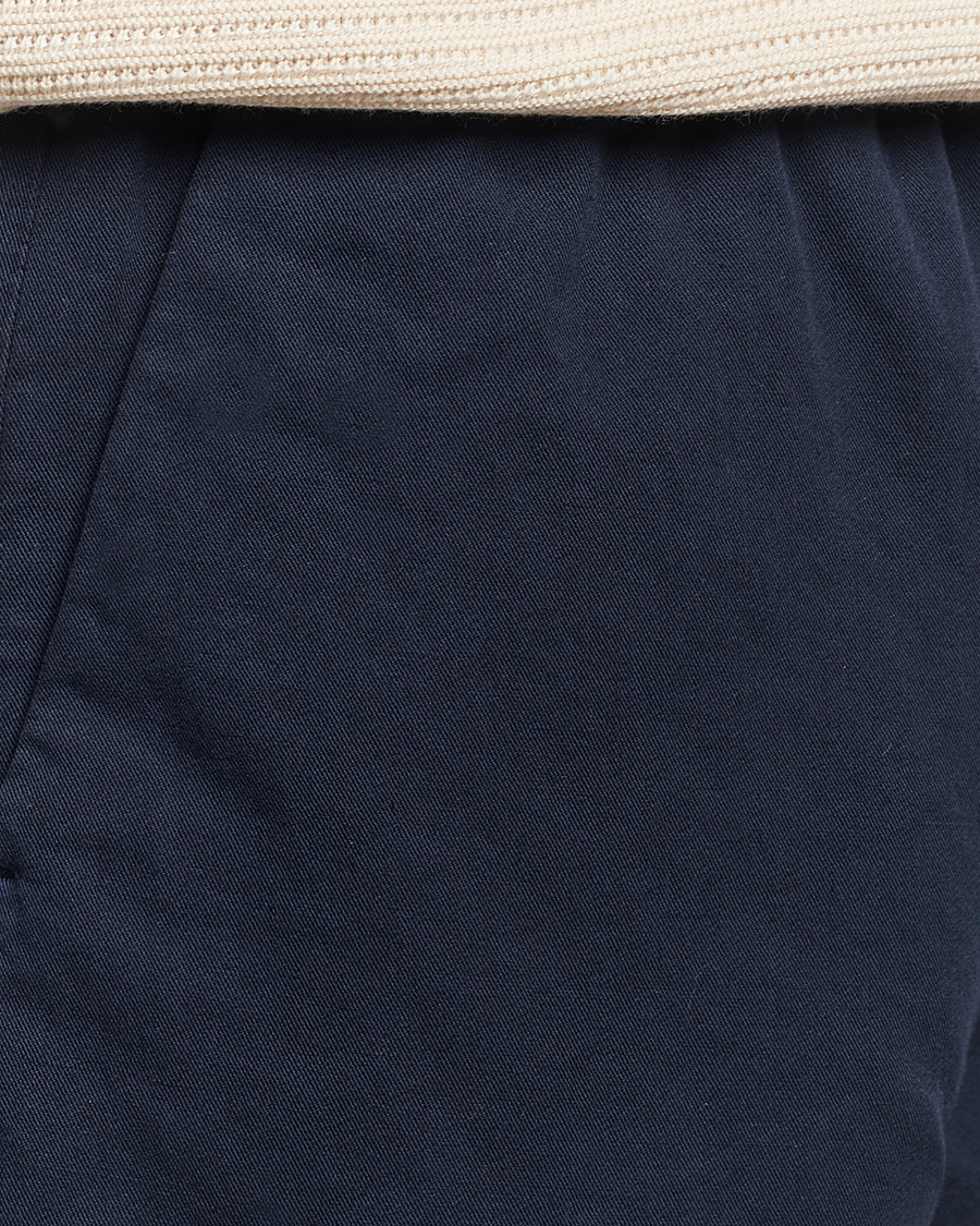 Herren | Shorts | Sunspel | Cotton/Linen Drawstring Shorts Navy